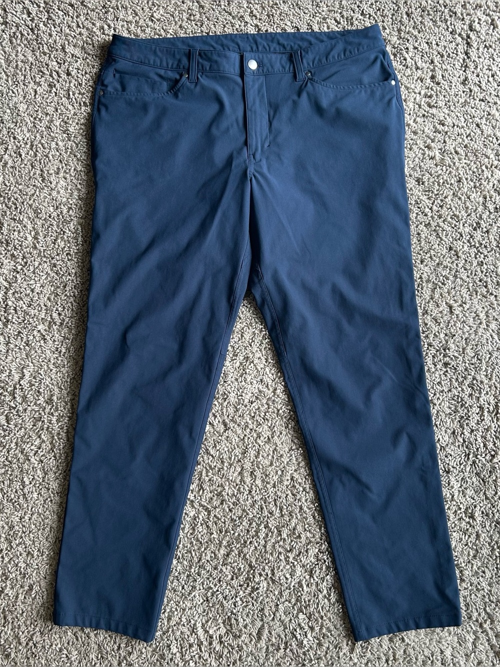Lululemon ABC Pants Mens 36 Fit 38x30 Classic Navy Blue Warpstreme Chino Trouser